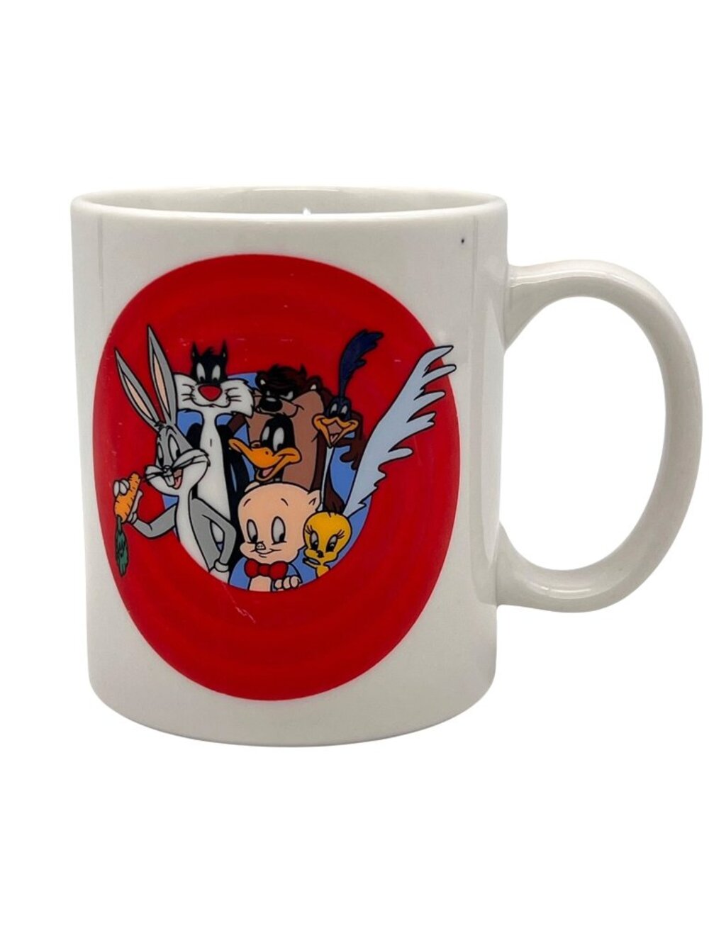 Looney Tunes 1991 Ceramic Coffee Cup Mug Bugs Bunny Daffy Duck Thats All Folks